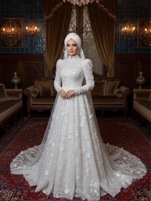 Zamansız gelinlik tasarımı A kesim siluet