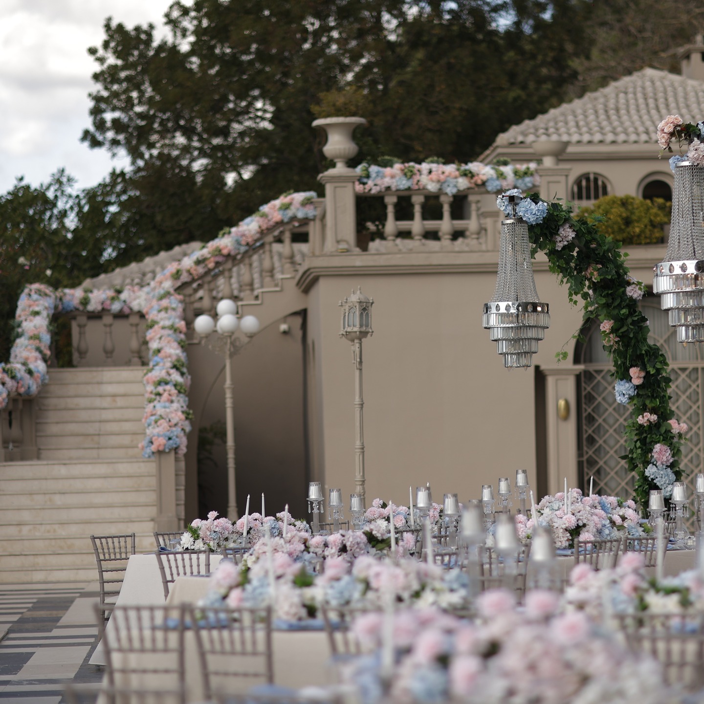 Bohem düğün masa süslemesi pastel renkler