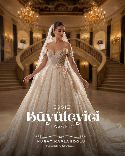 After party için sade ve zarif gelinlik tasarımı