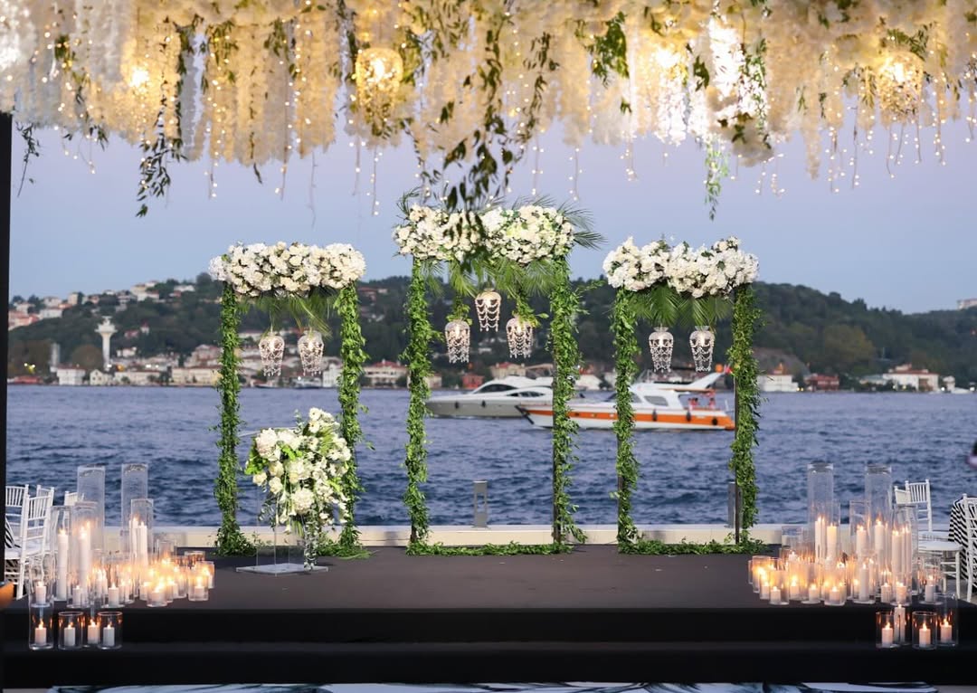Portaxe deniz kenarı nikah alanı dekorasyonu