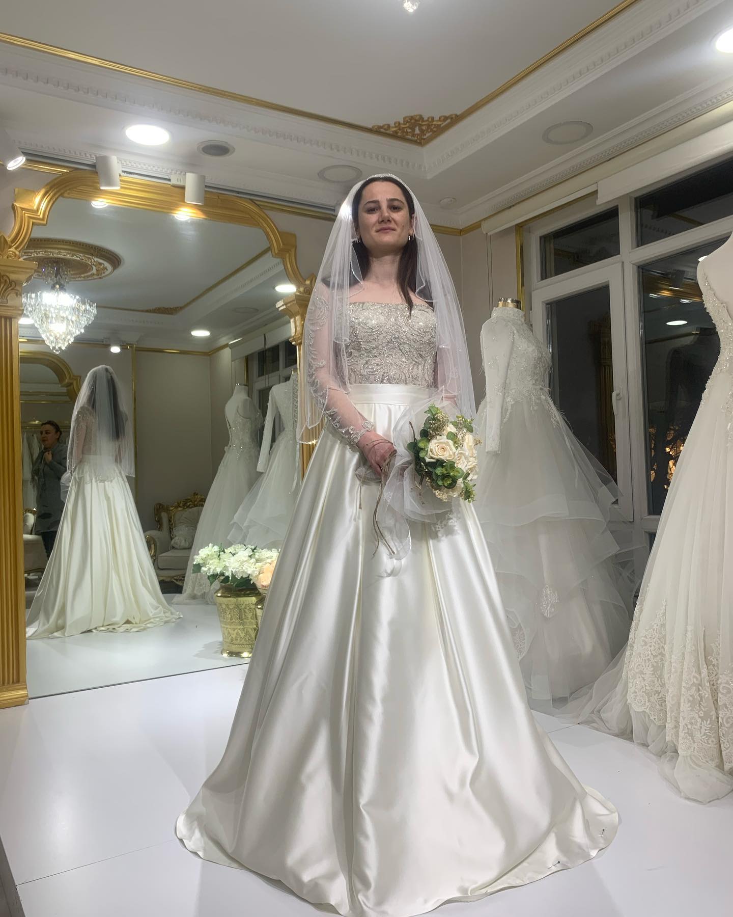 Saten prenses kesim nikâh gelinliği Ankara