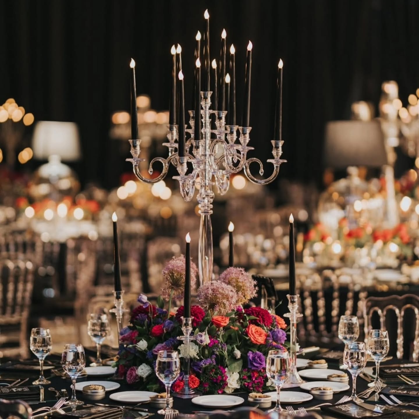 İstanbul Maltepe düğün organizasyonu masa ve şamdan dekoru