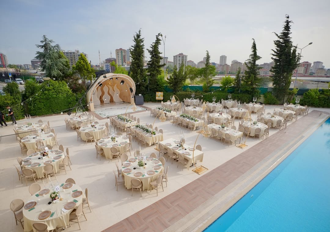 Taç Wedding nikâh alanı modern arka plan tasarımı