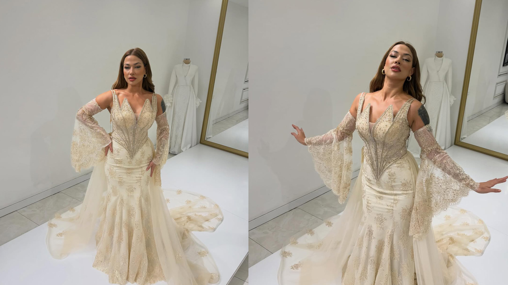 Altın Işıltısının En Zarif Hali: Seyhan Yücel’in İddialı Nişan Elbisesi Modeli