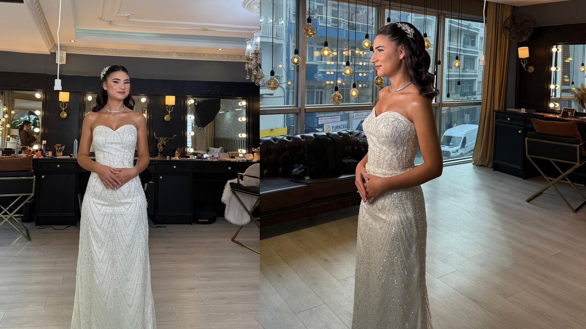 Sone By Baran Biliceli Zarif Straplez Işıltı Gelinlik