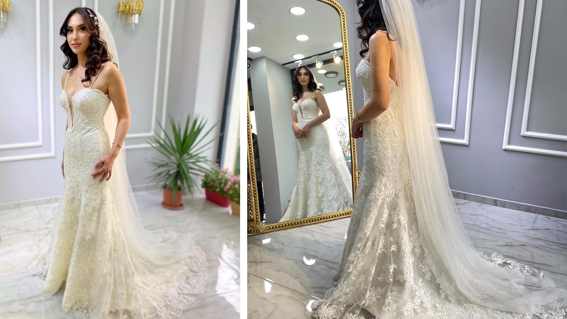 Mühür Gelinlik’ten Zamansız Bir Şıklık: İnce Askılı Dantel Balık Gelinlik