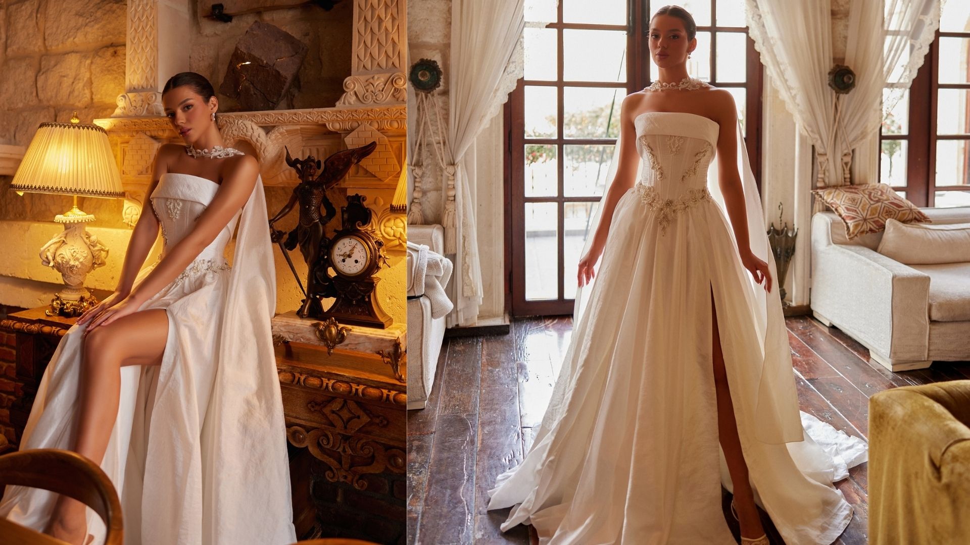 Mediha Cambaz Bridal İmzasıyla Modern Prenses Etkisi: Straplez Korse Gelinlikte Pelerin Şıklığı