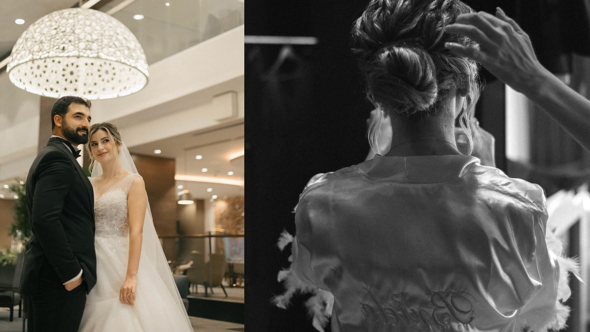 Merve & Bilal’in Gerçek Düğünü: Işıltılı Gelinlik, Doğal Makyaj ve Beyaz Kala Buketiyle Zamansız Şıklık